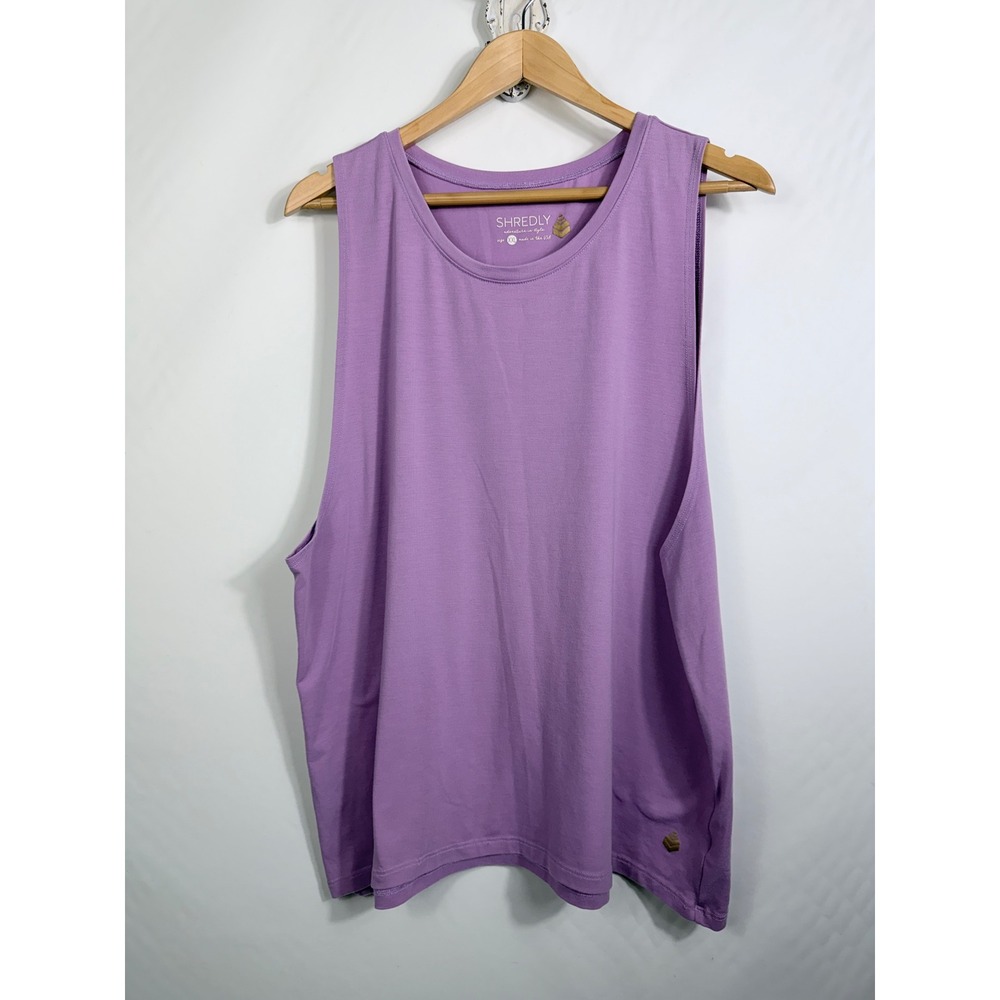 Shredly Womens XXL Purple Muscle Tank Top Recycled Polyester Tencel Made in‎ USA